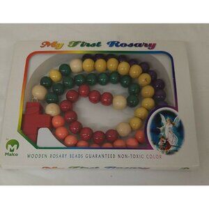 Malco My First Rosary Wooden Rosary Beads Multi-color Rainbow